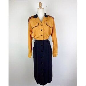 Menu Vintage 80's Tiger Black and Yellow Dress